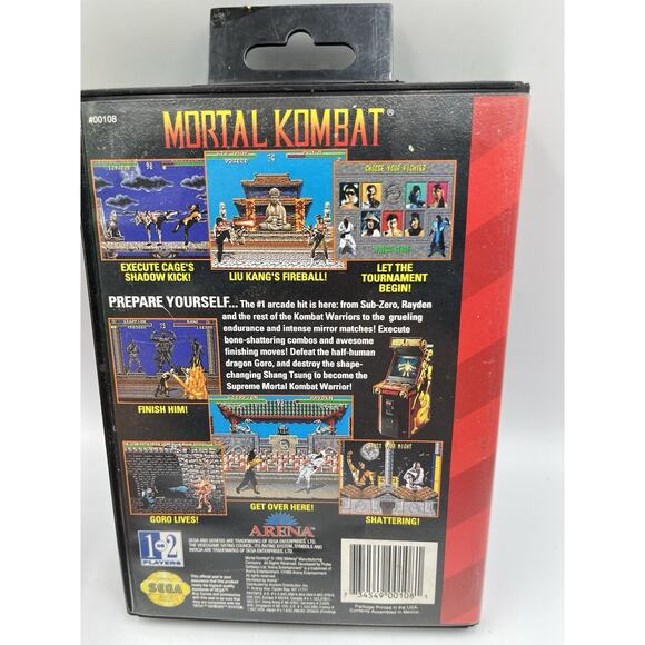 Mortal Kombat Sega Genesis,1992 Case and Cartridge Tested and Working No Manual - Picture 2 of 10